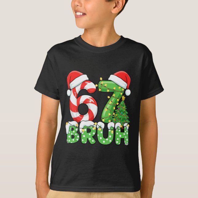 Camiseta Six Seven 67 Funny Santa Bruh Christmas Meme  (Anverso)