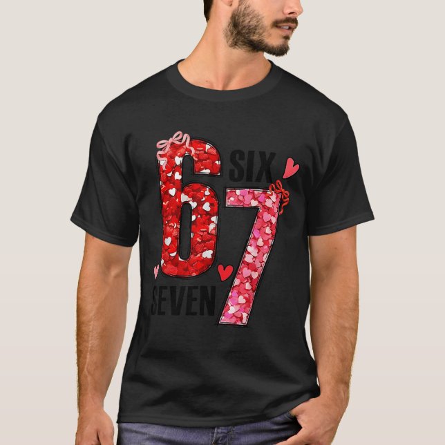 Camiseta Six Seven 67 Hearts 6 7 Meme Boys Girls Kids Valen (Anverso)