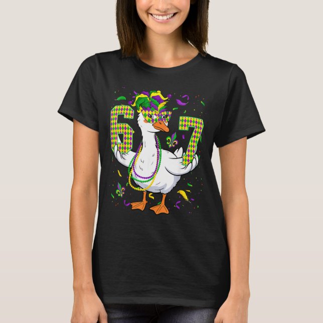 Camiseta Six Seven 67 Meme Goose With Jester Hat &amp; Bead (Anverso)