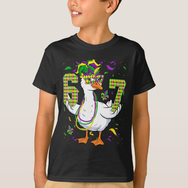 Camiseta Six Seven 67 Meme Goose With Jester Hat &amp; Bead (Anverso)