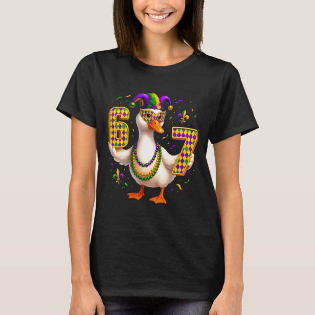 Camiseta Six Seven 67 Meme Goose With Jester Hat &amp; Bead (Anverso)