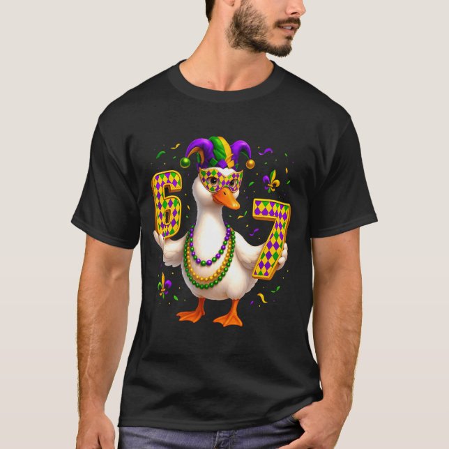 Camiseta Six Seven 67 Meme Goose With Jester Hat &amp; Bead (Anverso)