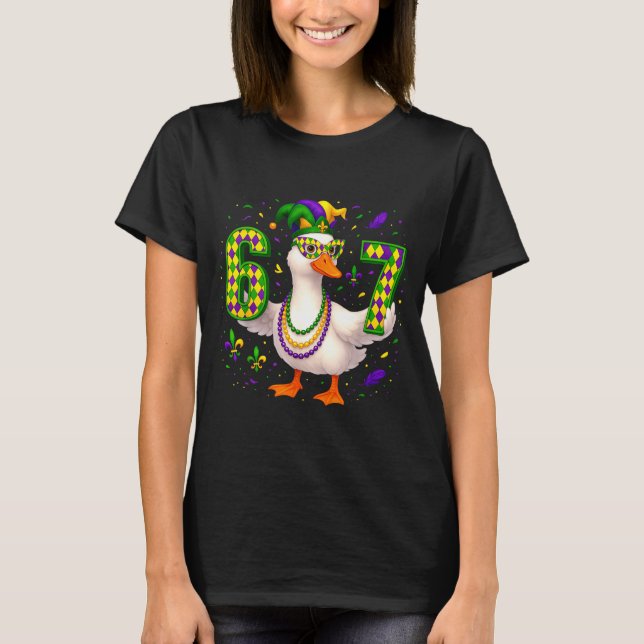 Camiseta Six Seven 67 Meme Goose With Jester Hat &amp; Bead (Anverso)