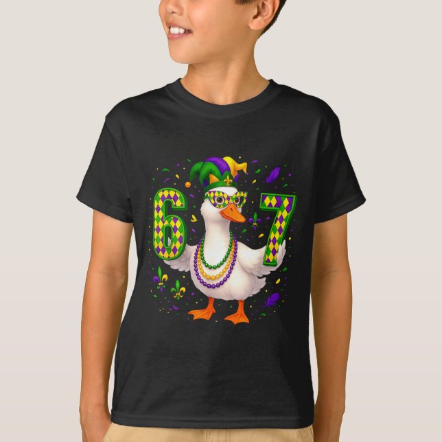 Camiseta Six Seven 67 Meme Goose With Jester Hat &amp; Bead (Anverso)