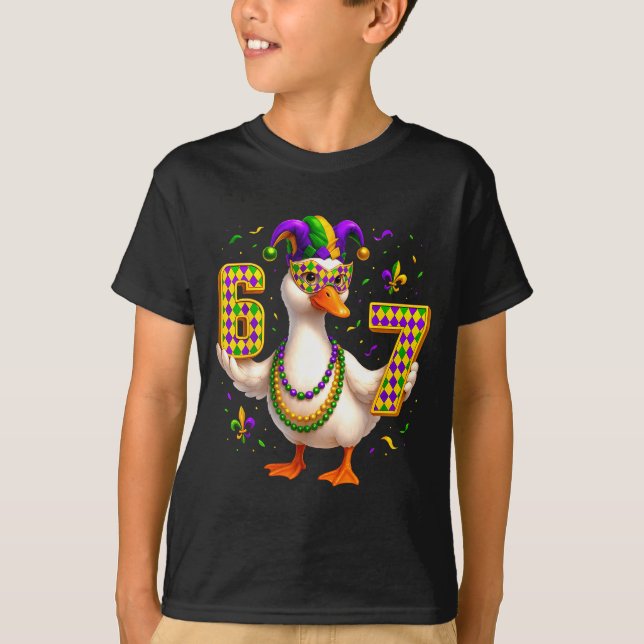 Camiseta Six Seven 67 Meme Goose With Jester Hat &amp; Bead (Anverso)