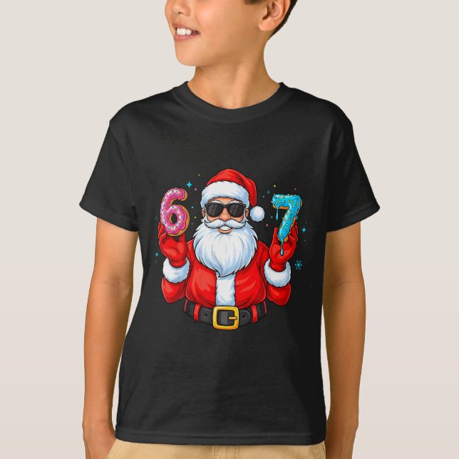 Camiseta Six Seven 67 Meme Santa 67 Ice Cream Drip Christma (Anverso)