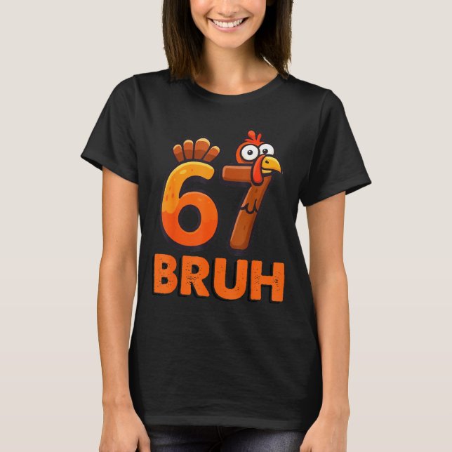Camiseta Six Seven 67 Thanksgiving Meme Funny Thankful Turk (Anverso)