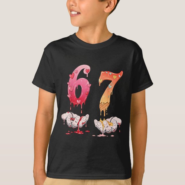 Camiseta Six Seven 6 7 67 Funny Matching Valentines Day Cou (Anverso)