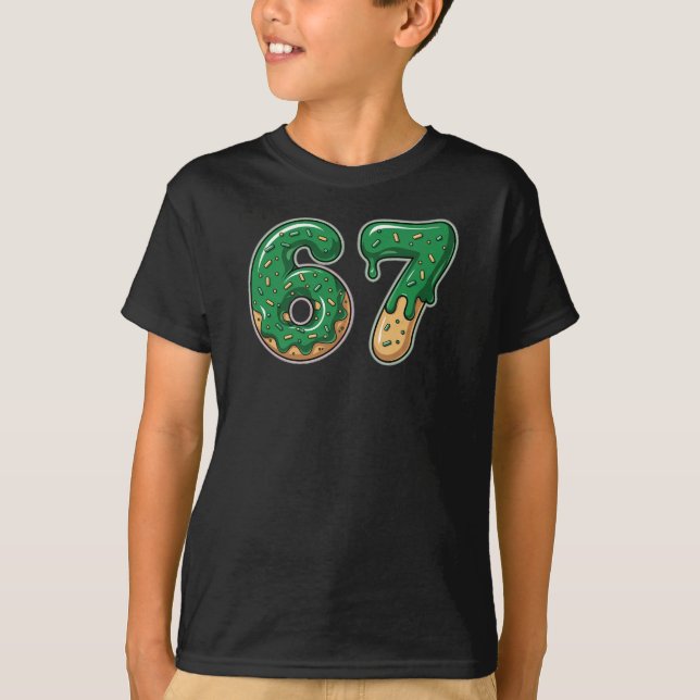 Camiseta Six Seven 6 7 Funny Meme Donut St Patricks Day (Anverso)