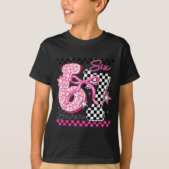 Camiseta Six Seven 6 7 Leopard Checkered 67 Meme Teacher Wo (Anverso)