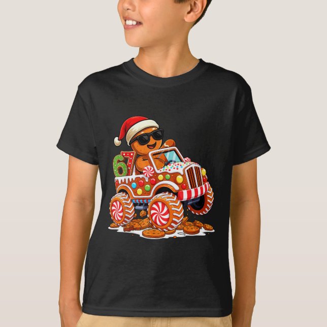 Camiseta Six Seven 6 7 Monster Truck Gingerbread Man Christ (Anverso)