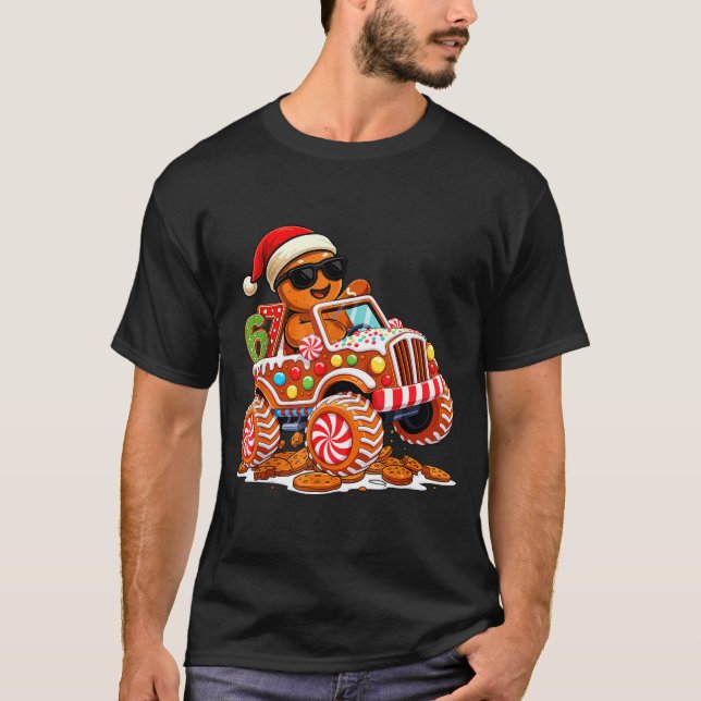 Camiseta Six Seven 6 7 Monster Truck Gingerbread Man Christ (Anverso)