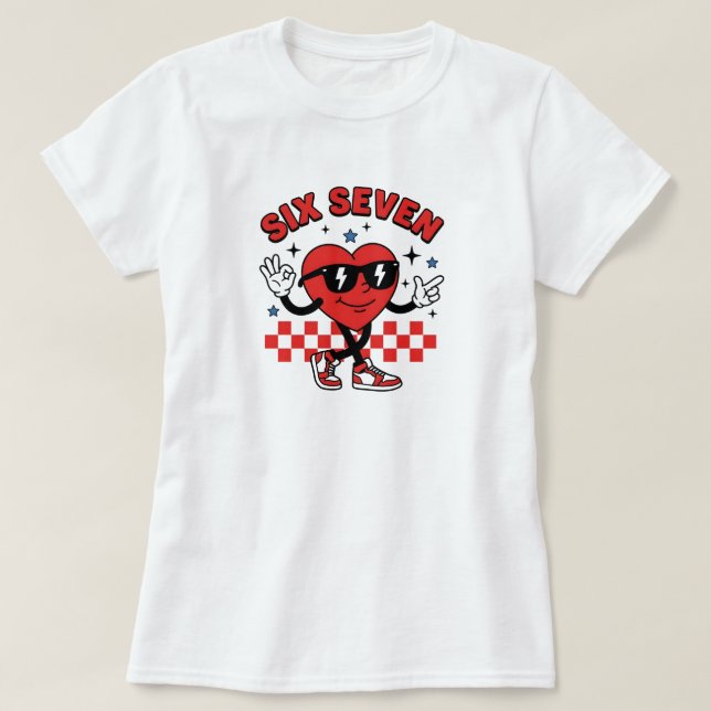 Camiseta Six Seven 6 7 Valentines Day, Six Seven Heart  (Diseño del anverso)