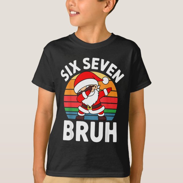 Camiseta Six Seven Bruh Santa Dabbing Christmas  (Anverso)