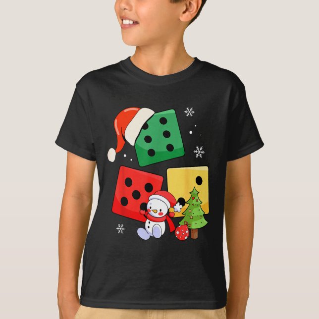 Camiseta Six Seven Christmas Three Dice Santa Hat 67 Meme  (Anverso)