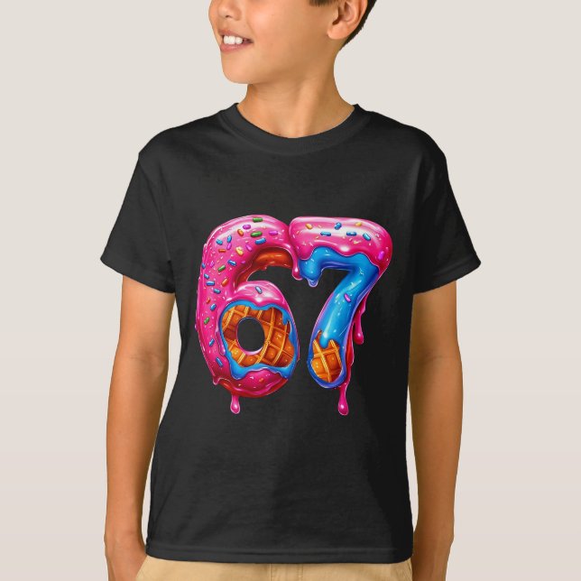 Camiseta Six Seven Donut Ice Cream Drip Cool Meme Funny 67  (Anverso)