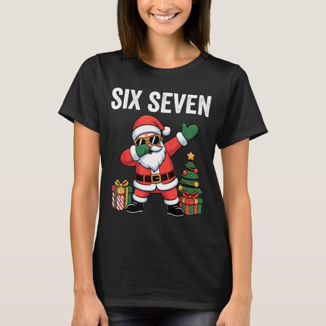 Camiseta Six Seven Funny Santa Christmas 67 Meme  (Anverso)