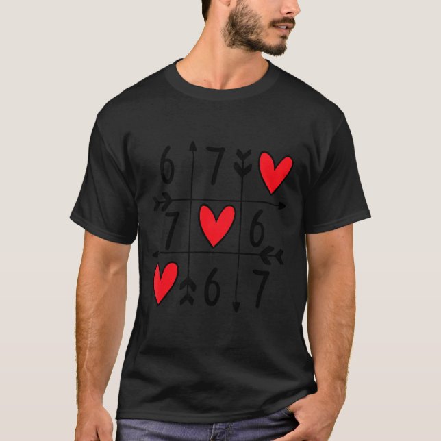 Camiseta Six Seven Gamer 67 Valentines Day 6 7 Funny  (Anverso)