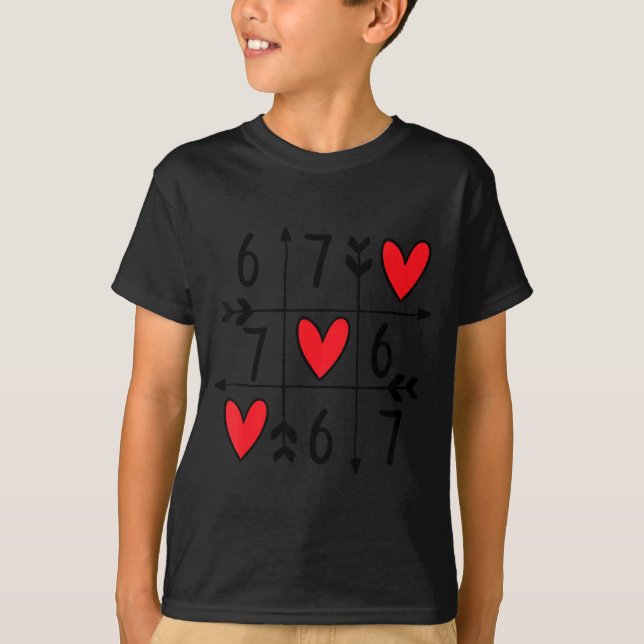 Camiseta Six Seven Gamer 67 Valentines Day 6 7 Funny  (Anverso)