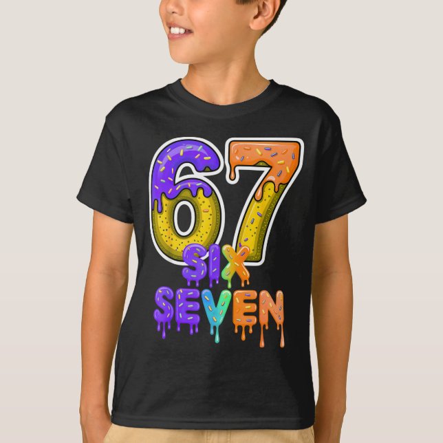 Camiseta Six Seven Ice Cream Drip Gen Alpha Slang 6 7 Meme  (Anverso)
