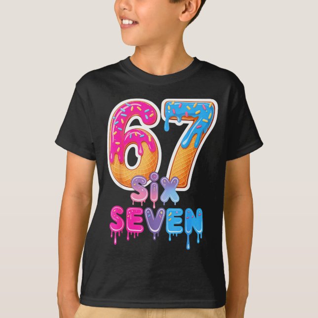 Camiseta Six Seven Ice Cream Drip Meme  (Anverso)