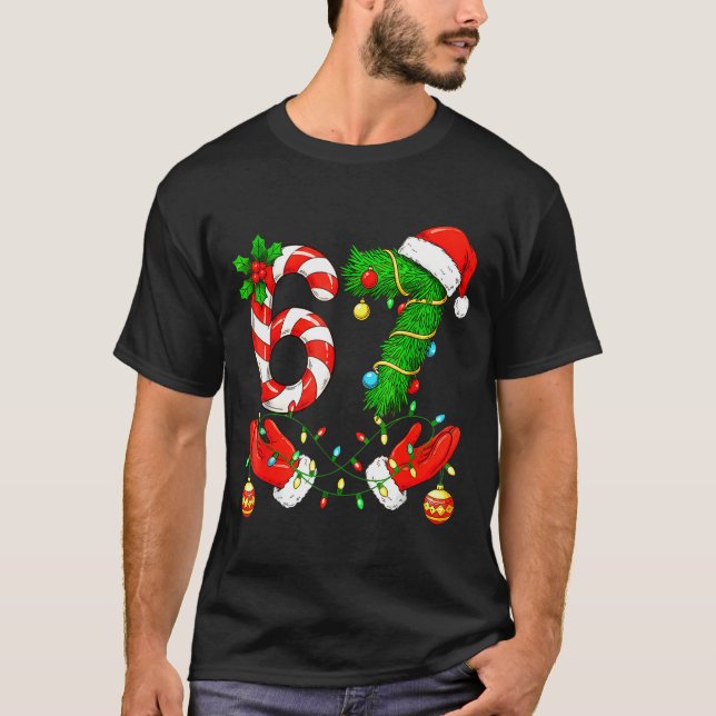 Camiseta Six Seven Meme Christmas 67 Santa Funny Christmas  (Anverso)