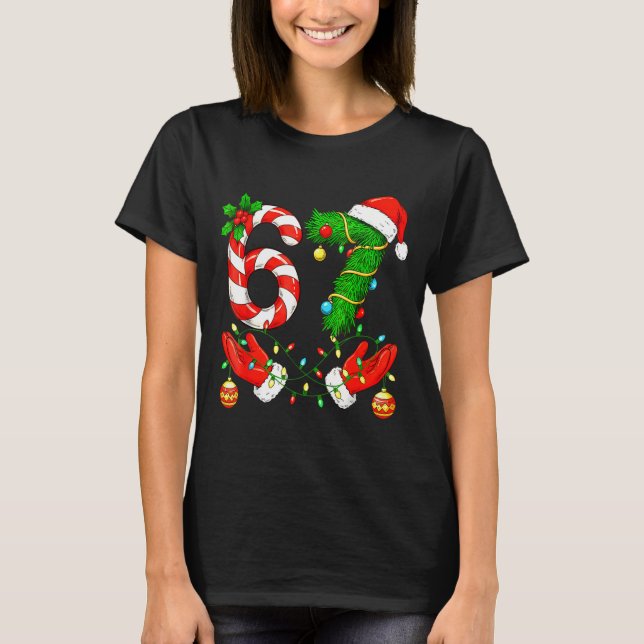 Camiseta Six Seven Meme Christmas 67 Santa Funny Christmas  (Anverso)