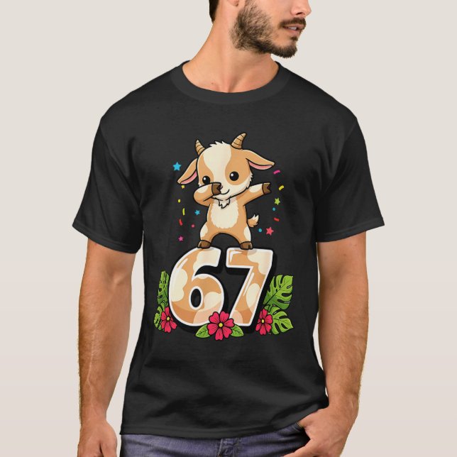 Camiseta Six Seven Meme Dabbing Baby Goat 67 Funny Gen Z Ap (Anverso)