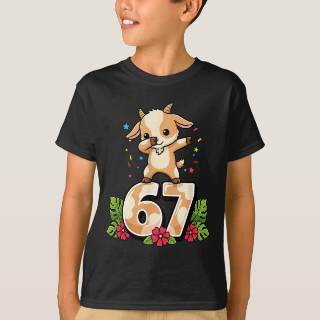 Camiseta Six Seven Meme Dabbing Baby Goat 67 Funny Gen Z Ap (Anverso)