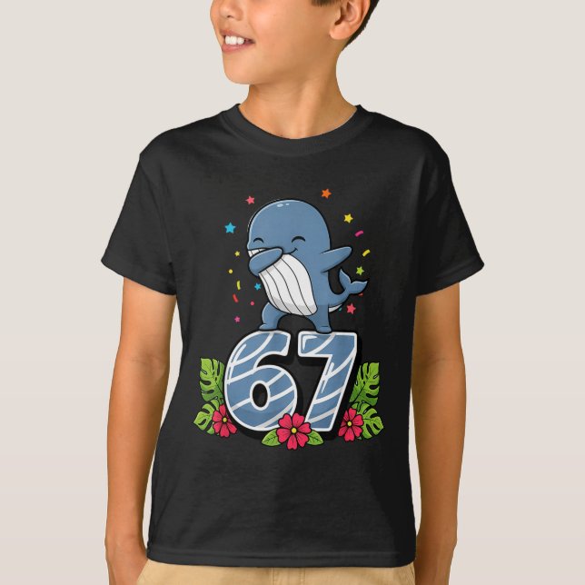 Camiseta Six Seven Meme Dabbing Baby Whale 67 Funny Gen Z A (Anverso)