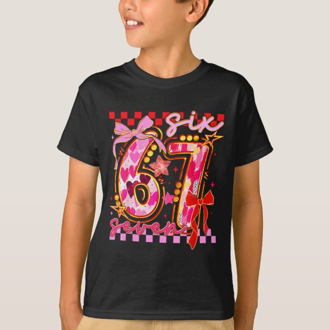 Camiseta Six Seven Valentine Day Funny Nk 67 Cute Bow Girls (Anverso)