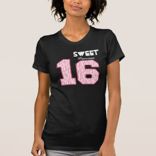Camiseta Sixteeen dulce nombre de encargo V114K de la cebra