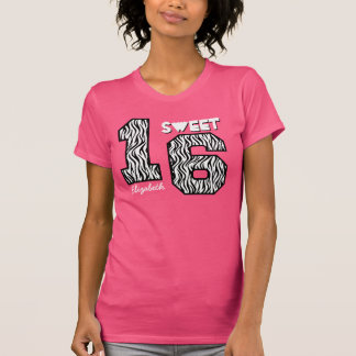 Camiseta Sixteeen dulce nombre de encargo V81 de la cebra
