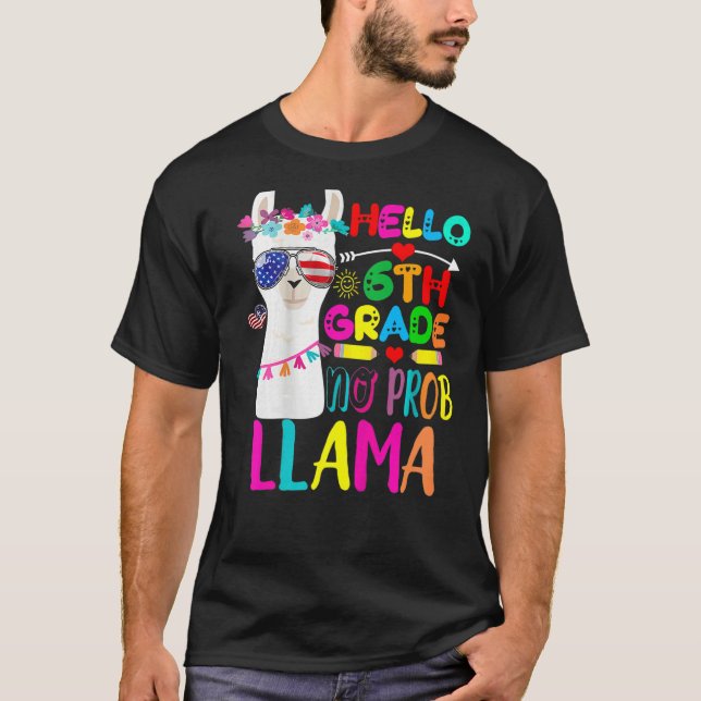 Camiseta Sixth Grade No Prob Llama 6th Grade Teacher   (Anverso)