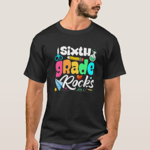 Camiseta Sixth Grade Rocks Back To School First Day Of Scho