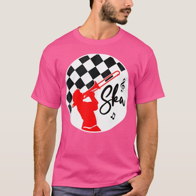 Camiseta Ska Music Punk Reggae Retro Black Checkerboard (Anverso)