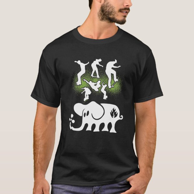 Camiseta Skacks Black Labels Elephant Skateboards (Anverso)