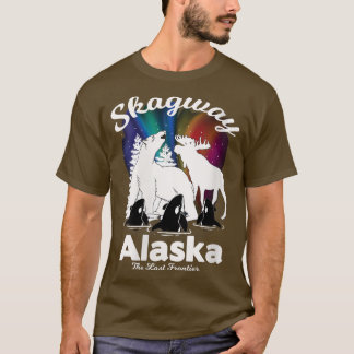 Camiseta Skagway Alaska Aurora Borealis Oso Orca Mo