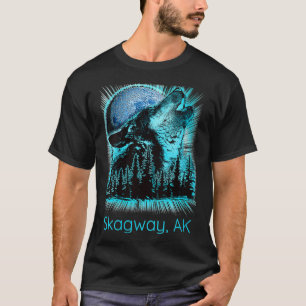 Camiseta Skagway Alaska Howling Wolf Moon Forest Nat
