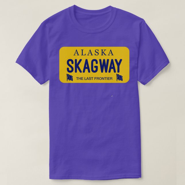 Camiseta Skagway Alaska License Plate City Name (Diseño del anverso)