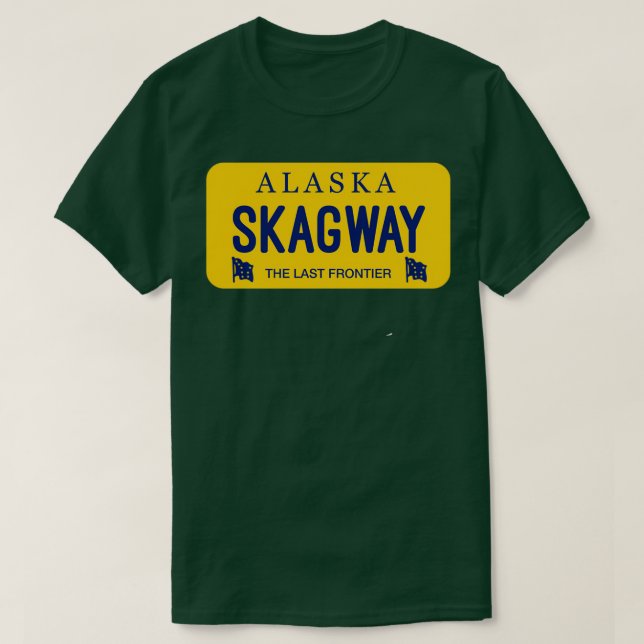 Camiseta Skagway Alaska License Plate City Name 1 (Diseño del anverso)
