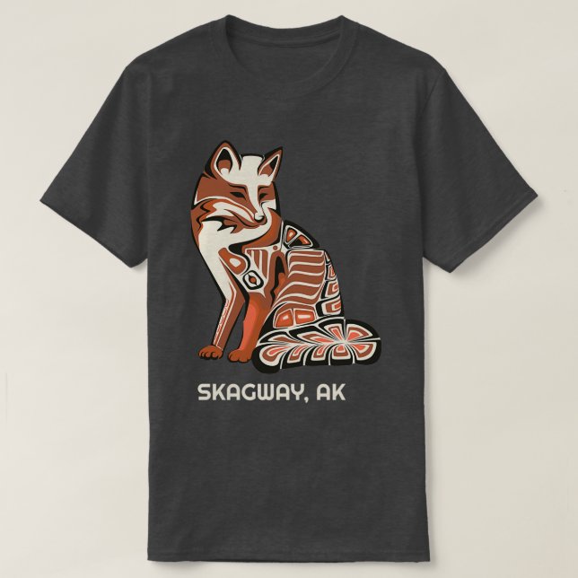 Camiseta Skagway Alaska Nativo Estadounidense Tribal Fox Ha (Diseño del anverso)