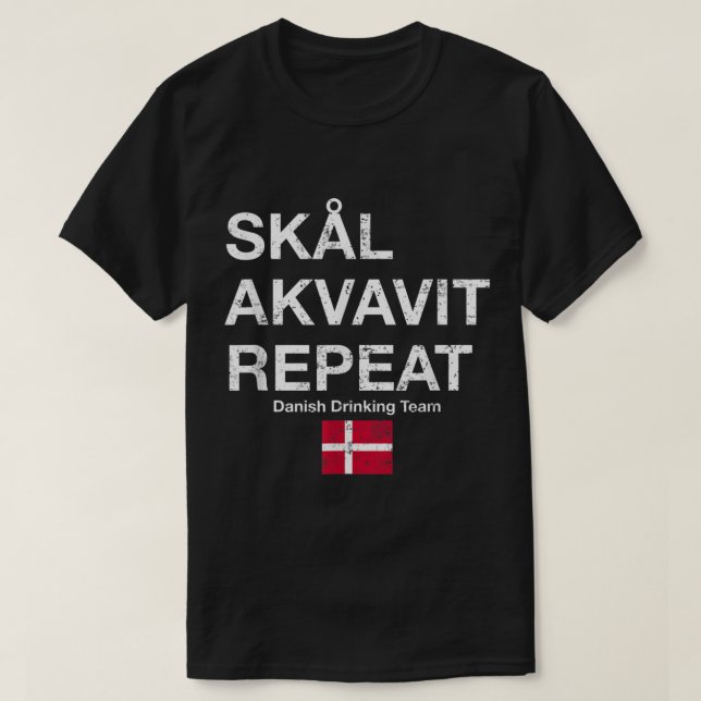 Camiseta Skal, Akvavit, Dinamarca Danmark de repetición (Diseño del anverso)