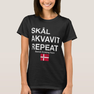 Camiseta Skal, Akvavit, Dinamarca Danmark de repetición