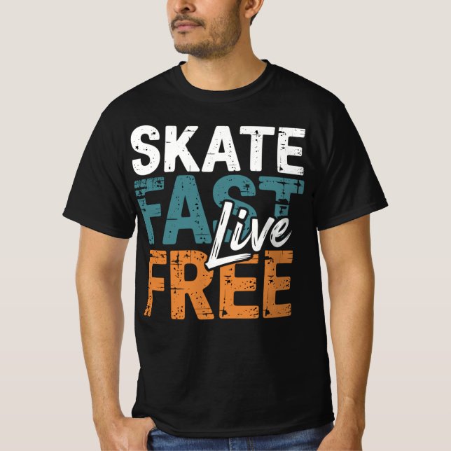 Camiseta Skate Fast Live Free (Anverso)
