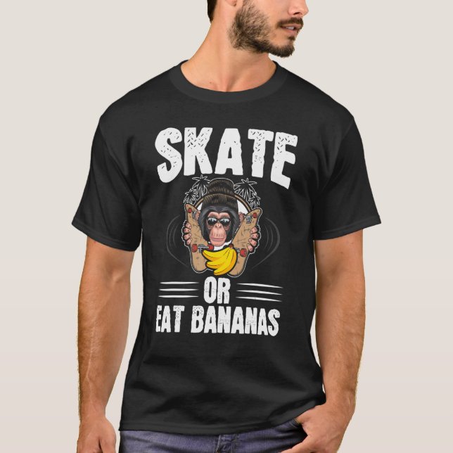 Camiseta Skate O Plátano Chimpancé Chimpancé Mono Skate (Anverso)