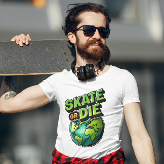 Camiseta Skate or Die Earth Skateboard Streetwear Tee