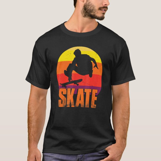 Camiseta Skate Skateboarding Retro Sport  Skateboarder Vint (Anverso)