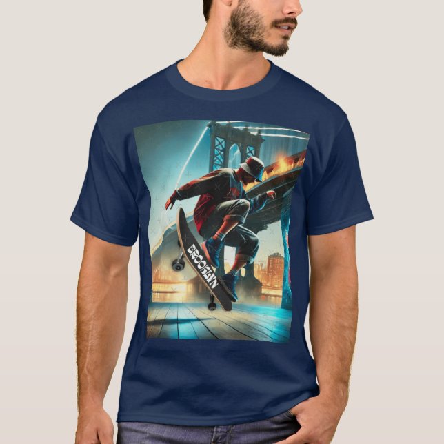 Camiseta Skate Tricks Under the Brooklyn Bridge NYC Street  (Anverso)