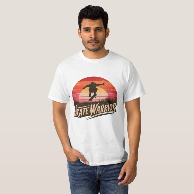 Camiseta Skate warrior - rétro sunset vintage (Anverso completo)